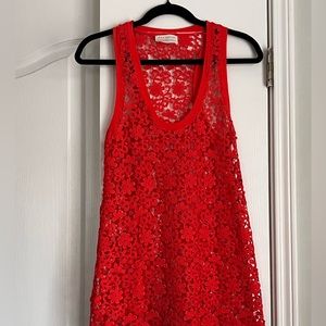 ZARA WOMENS TOP, ORANGE FLOWERS, size medium